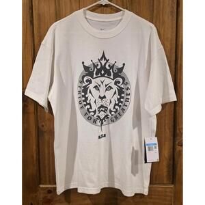 Lebron Max90 Basketball T-Shirt Mens  White Loose Fit Short Sleeve